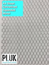 A4 Sheet of Expanded Galvanised Metal 21cm x 30cm Mesh size 4.8mm x 3mm Airbrick