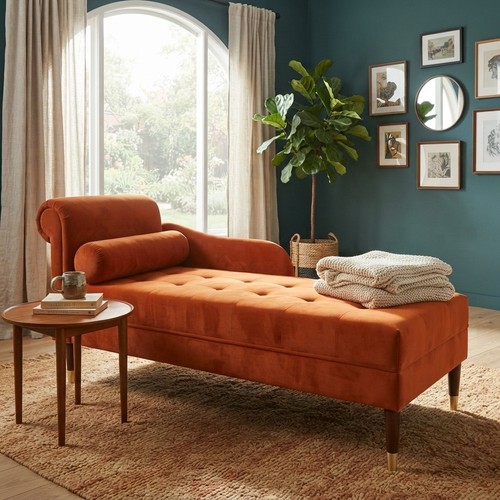 Stylish velvet chaise - velvet, longue