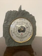 Vintage Mid Century Stone Rock Weather BAROMETER -  Desk Prop
