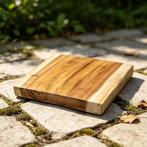 Rustic natural square - rustic, teak