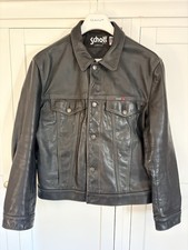 Schott NYC Trucker Leather Jacket Size L. Pre-owned. Excellent Condition