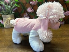 Pink Poodle Plush Toy Pink and White Dog