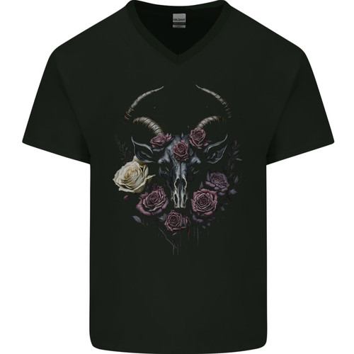 Goat skull with roses gothic - a,