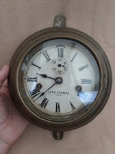 ANTIQUE SETH THOMAS BRASS BULKHEAD/SHIPS CLOCK