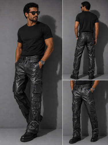 Men black genuine leather - men's,