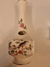 Aynsley Pembroke Fine Bone China Vase – Bird & Floral Pattern – England – 18cm