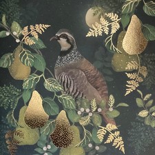 Partridge In A Pear Tree Christmas Card ~ Moonlight ~ Foiled ~ SINGLE CARD
