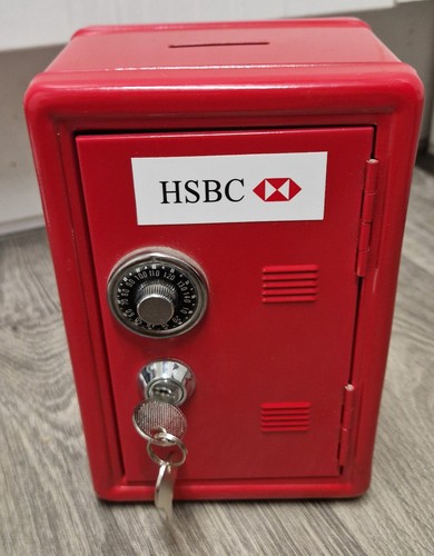 Vintage money box hsbc red - money,