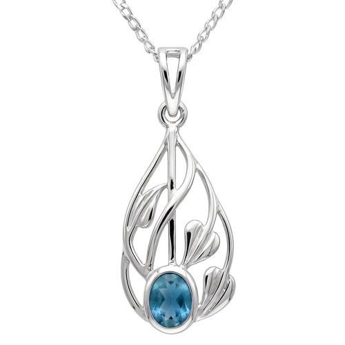 Sterling silver and blue - , topaz