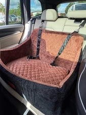 WOOAIDAGG Dog Car Seat Booster | Pet Travel Bed with Straps for Backseat Safety