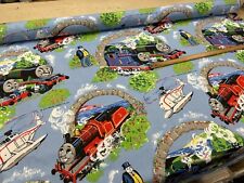 THOMAS THE TANK ENGINE COTTON FABRIC 150 CMS WIDE CRAFT CURTAIN MATERIAL BLUE
