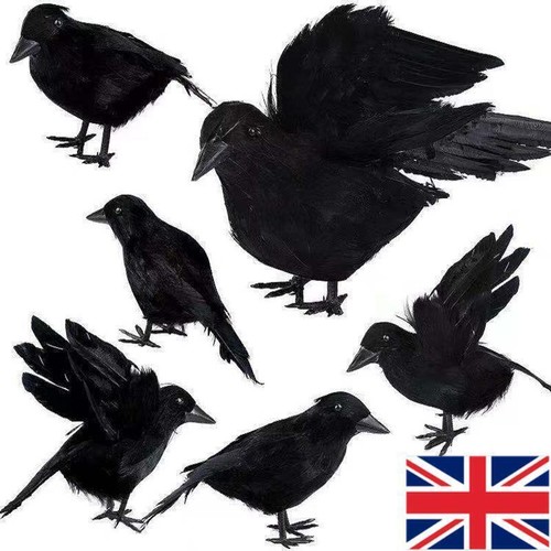 6pcs black lifesize raven - 6pcs,