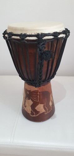 Terre djembe drum with carved - terre,