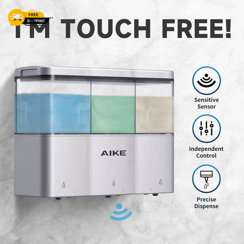Touch free bathroom wall - wall, mount