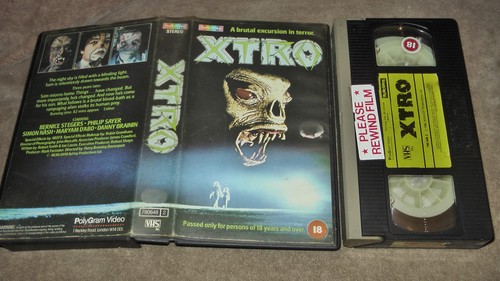 Xtro vhs video tape small - xtro,