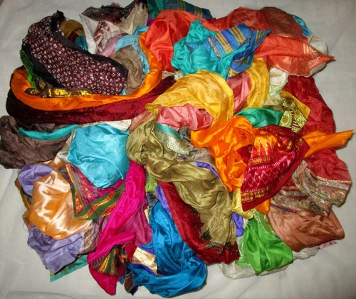 Lot pure silk antique - lot,