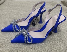 Zara Blue Heeled Slingback