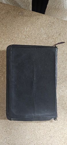 Vintage leather bound bible - leather,