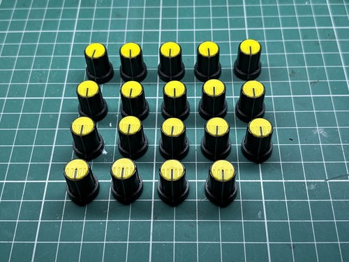 Knob black yellow - /, |
