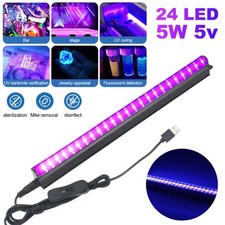 LED UV Ultraviolet Strip Tube Light 24 Leds Bar Club Party Lamp Blacklight USB