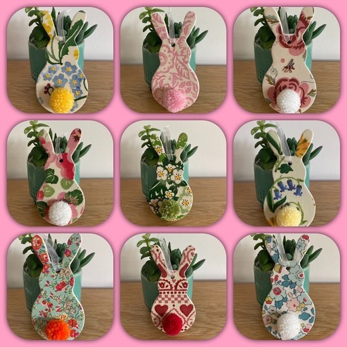 Ceramic decoupaged bunny