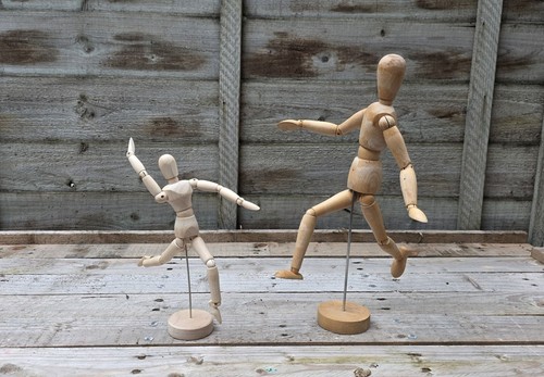 Pair wooden mannequin - pair, of