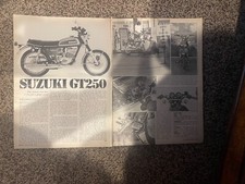 Suzuki GT250 Motorcycle Bike Full 2 Page Article 1974 vintage