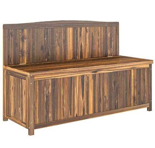 Wood storage bench patio - wood,