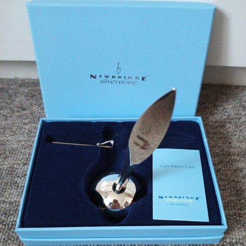 Silver plated feather quill - feather,