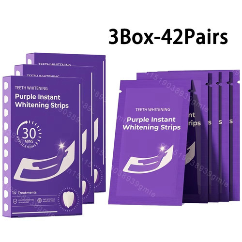 Purple teeth whitening strip - teeth,