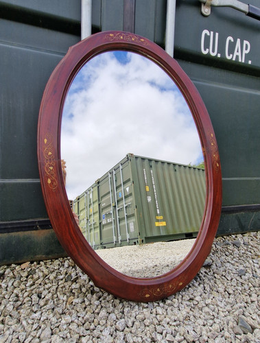 Vintage large oval wall - vintage, mirror