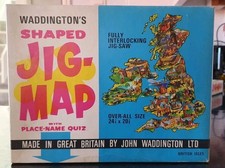 VINTAGE WADDINGTONS JIG-MAP BRITISH ISLES C No.560 w. place names quiz