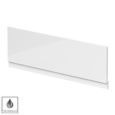 Nuie Fully Waterproof Straight Bath Front & End Panels L-Shaped White Bathroom