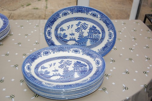 Vintage set oval - oval, willow
