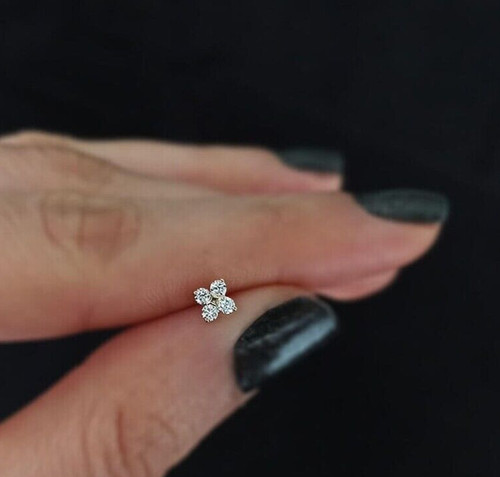 Real round diamond nose stud - real,