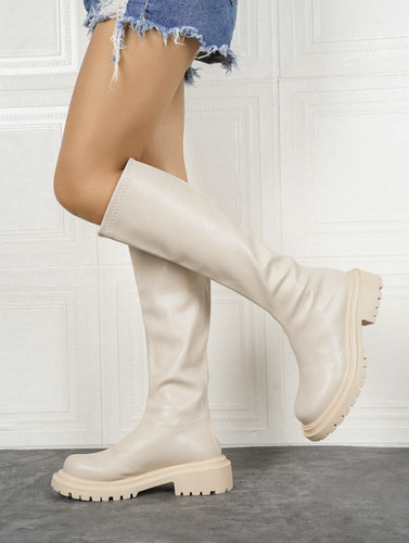 Ladies womens high knee chunky - ladies,
