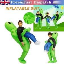 Kids & Adult Ride On Inflatable Green Alien Costume - Funny Halloween Party
