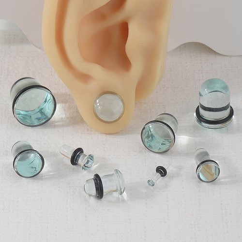 2pcs glass ear gauges - glass,