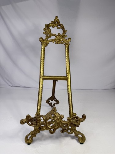 Vintage brass tabletop easel - vintage,