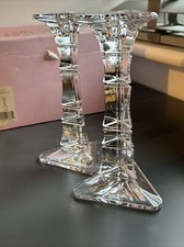 Marquis Waterford Crystal Candlestick Holders Cathay Design Clean Geometric 