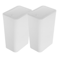  2 Pcs Countertop Trash Can with Lid Plastic Waste Paper Bin Office Garbage