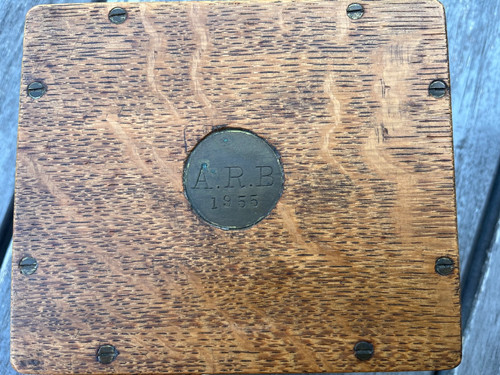 Small wooden box with - , hinged