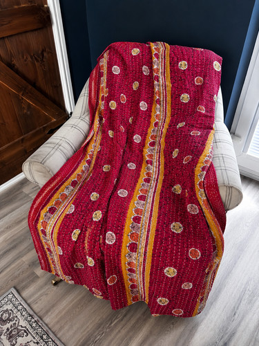 New artisan kantha bedspread - new,