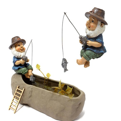 Runmeihe fishing gnome statue - runmeihe,