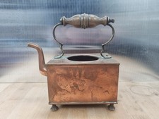 Victorian antique brass copper barge campaign stove top teapot kettle VR cypher