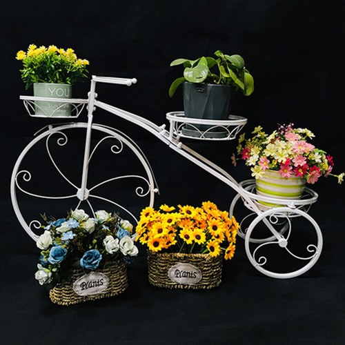 Bicycle plant stand wrought - bicycle,