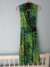 Isabel De Pedro green & black wrap dress size 10