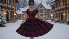 1950s Vintage Retro Rockabilly dress  Lindsay Tartan sizes 14-26