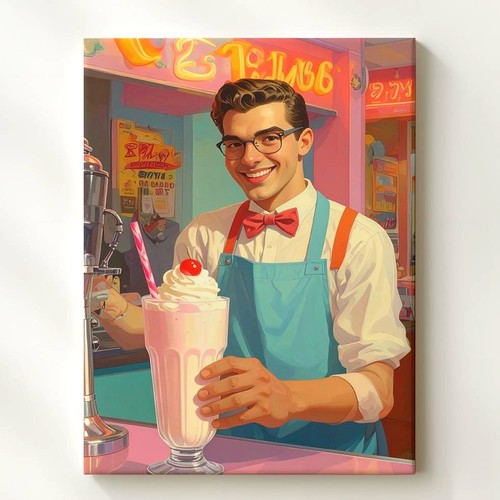 1950s diner milkshake - 1950s,