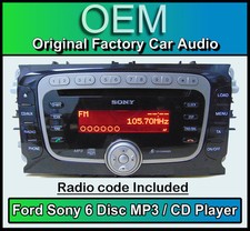 Ford Transit car stereo 6 Disc CD player, Ford Sony CD MP3 changer + radio code